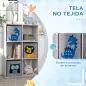 Librería para Niños de +3 Años con 6 Compartimientos y 3 Cajones de Tela no Tejida 61,8x29,9x91,5 cm Blanco y Gris