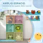 Librería para Niños de +3 Años con 6 Compartimientos y 3 Cajones de Tela no Tejida 61,8x29,9x91,5 cm Blanco y Gris