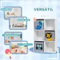 Librería para Niños de +3 Años con 6 Compartimientos y 3 Cajones de Tela no Tejida 61,8x29,9x91,5 cm Blanco y Gris