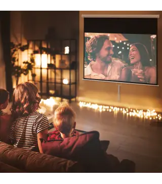 Pantalla de Proyección Portátil 80 Pulgadas Formato 16:9 con Altura Ajustable 172x96 cm Blanco