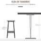 Juego de 2 Taburetes Altos de Cocina Altura 65 cm con Asiento de Melamina y Patas de Acero Marrón Rústico
