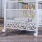 Carrito de Almacenamiento con Ruedas de 3 Niveles con 3 Cesta de Almacenamiento para Salón Comedor 34x29,5x57,5cm Blanco