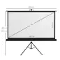 Pantalla de Proyección con Soporte Portátil 84 Pulgadas Formato 16:9 con Altura Ajustable 186x105 cm Negro