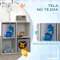 Librería para Niños de +3 Años con 4 Compartimientos y 2 Cajones de Tela no Tejida 61,8x29,9x61,8 cm Blanco y Gris