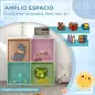 Librería para Niños de +3 Años con 4 Compartimientos y 2 Cajones de Tela no Tejida 61,8x29,9x61,8 cm Blanco y Gris