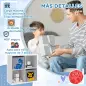 Librería para Niños de +3 Años con 4 Compartimientos y 2 Cajones de Tela no Tejida 61,8x29,9x61,8 cm Blanco y Gris