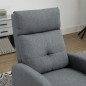 Sillón Reclinable Manual Sofá Individual con Reclinación hasta 155º Carga 150 kg Gris