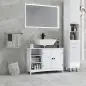 Mueble Bajo Lavabo de Pie con 2 Puertas y Estantes Ajustables Antivuelco Estilo Moderno 90x30x60 cm Blanco