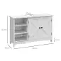 Mueble Bajo Lavabo de Pie con 2 Puertas y Estantes Ajustables Antivuelco Estilo Moderno 90x30x60 cm Blanco
