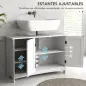 Mueble Bajo Lavabo de Pie con 2 Puertas y Estantes Ajustables Antivuelco Estilo Moderno 90x30x60 cm Blanco