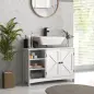 Mueble Bajo Lavabo de Pie con 2 Puertas y Estantes Ajustables Antivuelco Estilo Moderno 90x30x60 cm Blanco