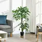 Árbol de Té Artificial 120 cm Planta Artificial con 546 Hojas Musgo y Maceta Planta Artificial Decorativa Verde