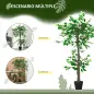 Árbol de Té Artificial 120 cm Planta Artificial con 546 Hojas Musgo y Maceta Planta Artificial Decorativa Verde