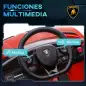 Coche Eléctrico Lamborghini para Niños Velocidad Max.5 km/h Puerta de Tijera con Control Remoto MP3 Rojo