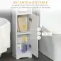 Portarrollos de Papel Higiénico con Armario para Baño con Estante Interior Ajustable 23x18x100 cm Blanco