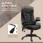 Silla de Masaje con 6 Puntos de Masaje con Función de Calefacción Altura Ajustable y Ruedas 68x72x110-120 cm Negro