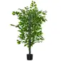 Planta Ficus Artificial 135 cm en Maceta con 756 Hojas Planta Sintética Realista para Interior