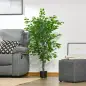 Planta Ficus Artificial 135 cm en Maceta con 756 Hojas Planta Sintética Realista para Interior