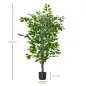 Planta Ficus Artificial 135 cm en Maceta con 756 Hojas Planta Sintética Realista para Interior