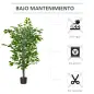 Planta Ficus Artificial 135 cm en Maceta con 756 Hojas Planta Sintética Realista para Interior