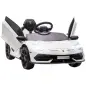 Coche Eléctrico Lamborghini para Niños Velocidad Max.5 km/h Puerta de Tijera con Control Remoto MP3 Blanco