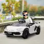 Coche Eléctrico Lamborghini para Niños Velocidad Max.5 km/h Puerta de Tijera con Control Remoto MP3 Blanco