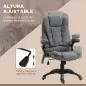Silla de Masaje con 6 Puntos de Masaje con Función de Calefacción Altura Ajustable y Ruedas 68x72x110-120 cm Gris