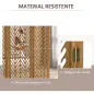 Separador de Ambientes Plegable de 3 Paneles 120x1,7x170 cm Biombo de Madera con Patrones Geométricos Natural