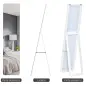 Espejo de Cuerpo Entero Espejo Rectangular de Pie y de Pared con Marco de Madera de Pino Moderno 37x43x156 cm Blanco