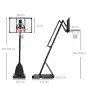 Canasta de Baloncesto Ajustable 236-293 cm con Ruedas Tablero de PC Base Rellenable para Exterior Negro