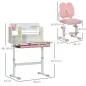 Pupitre Infantil Altura Ajustable con 1 Cajón 1 Estante y Tablero de Mesa Inclinable 80x52x88-109 cm Rosa y Blanco