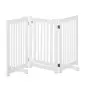 Valla para Mascotas Plegable de 3 Paneles con 1 Puerta y Patas de Apoyo para Pasillo Escalera 155x35,5x76 cm Blanco