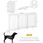 Valla para Mascotas Plegable de 3 Paneles con 1 Puerta y Patas de Apoyo para Pasillo Escalera 155x35,5x76 cm Blanco