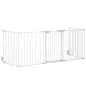 Barrera de Seguridad para Mascotas de 5 Paneles Plegable 300 cm con Cierre Inteligente para Escalera Pasillo Blanco