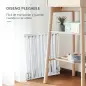 Barrera de Seguridad para Mascotas de 5 Paneles Plegable 300 cm con Cierre Inteligente para Escalera Pasillo Blanco