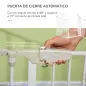 Barrera de Seguridad para Mascotas de 5 Paneles Plegable 300 cm con Cierre Inteligente para Escalera Pasillo Blanco