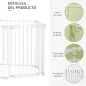 Barrera de Seguridad para Mascotas de 5 Paneles Plegable 300 cm con Cierre Inteligente para Escalera Pasillo Blanco