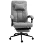 Silla de Escritorio Reclinable con Altura Ajustable Reposapiés Reposacabezas y Reposabrazos 66x76x112-120 cm Gris