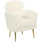 Sillón de Salón Sofá Individual con Reposacabezas y Patas de Metal para Dormitorio Oficina Carga 125 kg Crema Sillón de Salón Sofá Individual con Reposacabezas y Patas de Metal para Dormitorio Oficina Carga 125 kg Crema