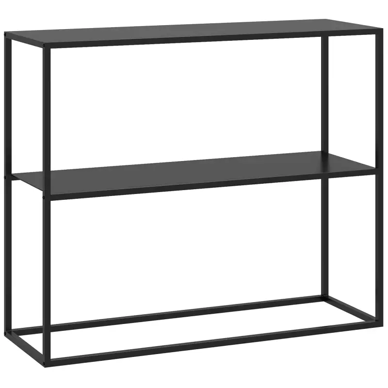 Mesa Consola de Estilo Industrial Mueble de Recibidor Elegante para Pasillo Carga 20 kg 90x30x75cm Negro