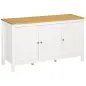 Aparador de Salón Armario de Almacenamiento con 3 Puertas con Estantes Ajustables Estilo Moderno 120x40x70 cm Blanco