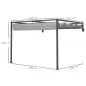 Pérgola de Jardín de Pared 297x211x220 cm Cenador con Techo Retráctil y Marco de Acero para Patio Terraza Gris Oscuro