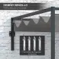Pérgola de Jardín de Pared 297x211x220 cm Cenador con Techo Retráctil y Marco de Acero para Patio Terraza Gris Oscuro
