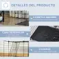 Jaula para Animales Pequeños de 3 Niveles con Rampas y Forma Personalizable para Cobayas Conejos 70x70x105 cm Negro