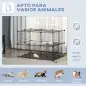 Jaula para Animales Pequeños de 3 Niveles con Rampas y Forma Personalizable para Cobayas Conejos 70x70x105 cm Negro