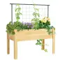 Jardinera de Cultivo con Enrejado Huerto Urbano para Trepar Enredaderas Verduras Plantas Flores 120x60x75 cm Natural