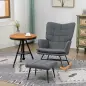Silla Mecedora con Reposapiés Cojín Acolchado y Antivuelco Carga 130 kg 64x89x90 cm Gris