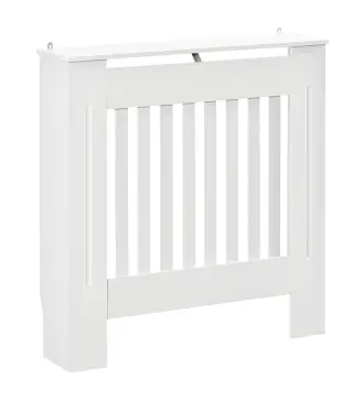 Cubre Radiador de MDF Diseño Moderno Estante para Radiador Vertical para Sala de Estar Dormitorio 78x19x81 cm Blanco