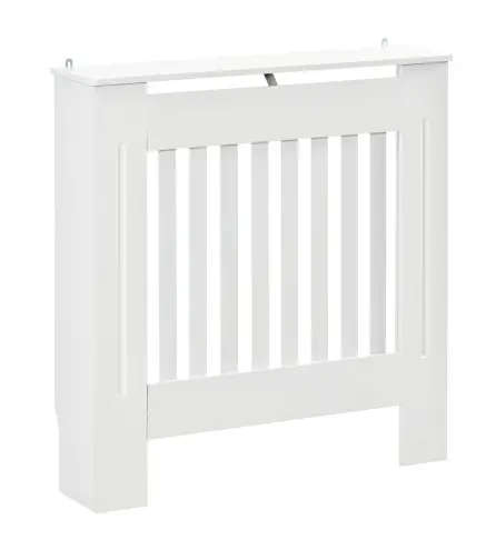 Cubre Radiador de MDF Diseño Moderno Estante para Radiador Vertical para Sala de Estar Dormitorio 78x19x81 cm Blanco