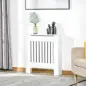 Cubre Radiador de MDF Diseño Moderno Estante para Radiador Vertical para Sala de Estar Dormitorio 78x19x81 cm Blanco